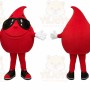 Red Drop Mascot Costume with Custom Logo