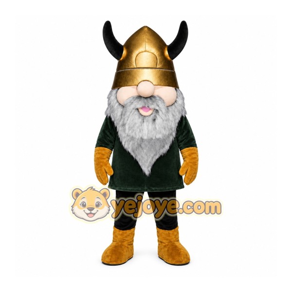 Black Viking Mascot Costume with Custom Logo