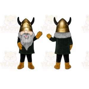 Black Viking Mascot Costume with Custom Logo