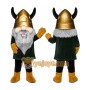 Black Viking Mascot Costume with Custom Logo
