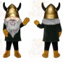 Black Viking Mascot Costume with Custom Logo