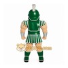 Green Roman Warrior Mascot Costume with Custom Logo