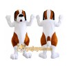White Dog Mascot Costume with Custom Logo White Dog Mascot Costume with Custom Logo