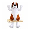 White Dog Mascot Costume with Custom Logo White Dog Mascot Costume with Custom Logo