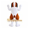 White Dog Mascot Costume with Custom Logo White Dog Mascot Costume with Custom Logo