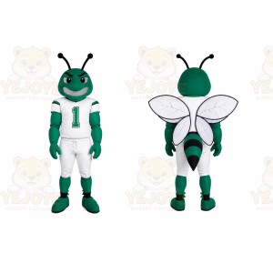 Green Insect Mascot Costume with Custom Logo