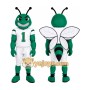 Green Insect Mascot Costume with Custom Logo