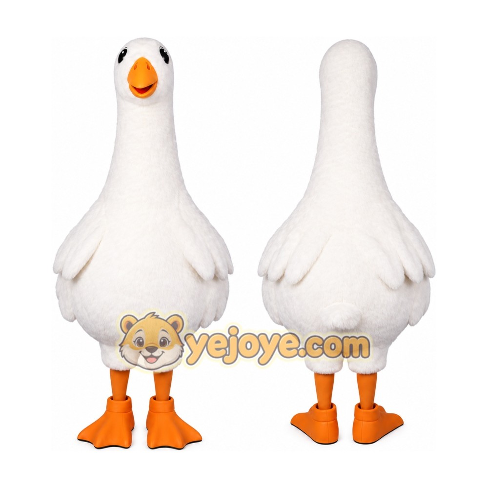 White Bird Mascot Costume with Custom Logo White Bird Mascot Costume with Custom Logo
