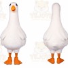 White Bird Mascot Costume with Custom Logo