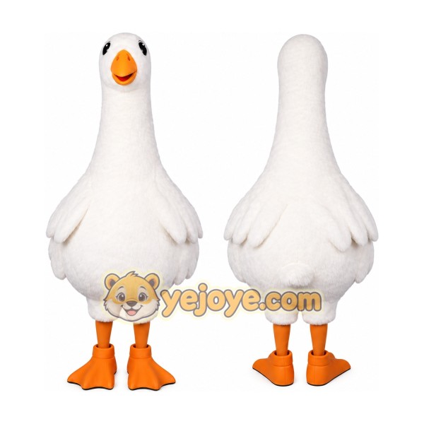 White Bird Mascot Costume with Custom Logo