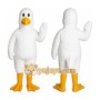 White Bird Mascot Costume with Custom Logo