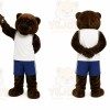Brown Bear Mascot Costume with Custom Logo