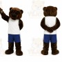 Brown Bear Mascot Costume with Custom Logo