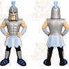 Gray Roman Warrior Mascot Costume with Custom Logo