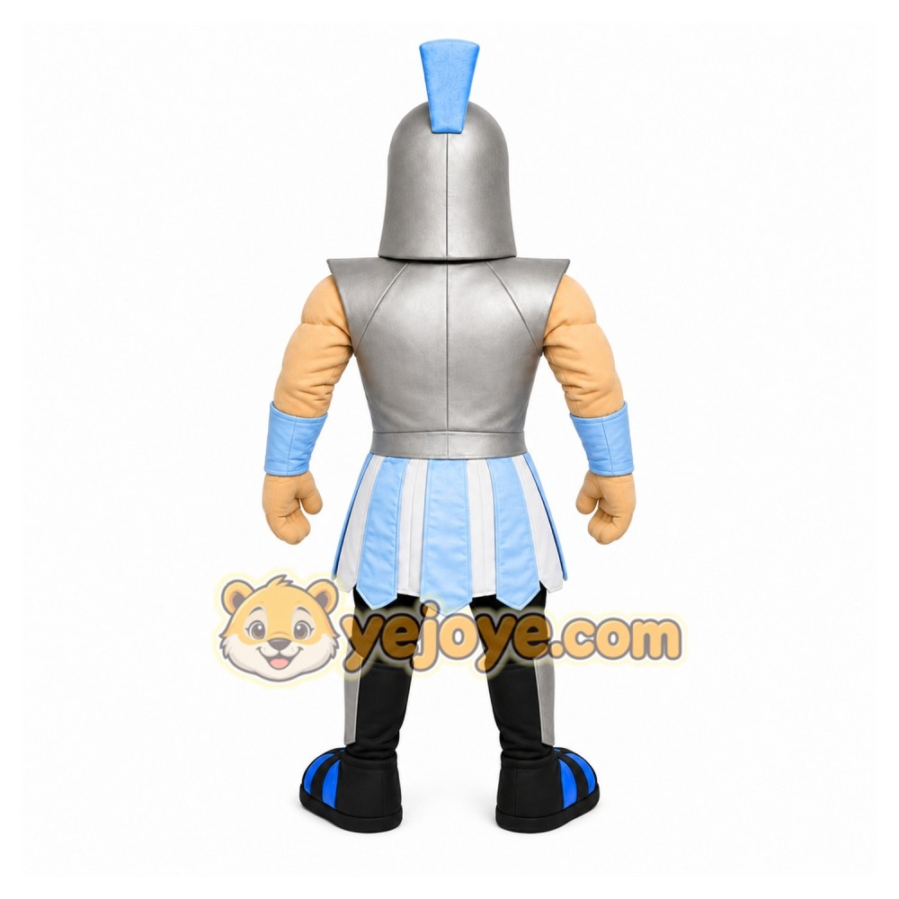 Gray Roman Warrior Mascot Costume with Custom Logo Gray Roman Warrior Mascot Costume with Custom Logo