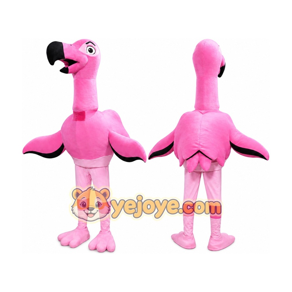 Pink Flamingo Mascot Costume with Custom Logo Pink Flamingo Mascot Costume with Custom Logo
