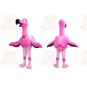 Pink Flamingo Mascot Costume with Custom Logo