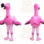 Pink Flamingo Mascot Costume with Custom Logo