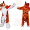 Orange Tiger Mascot Costume with Custom Logo