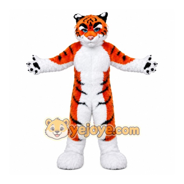 Orange Tiger Mascot Costume with Custom Logo Orange Tiger Mascot Costume with Custom Logo