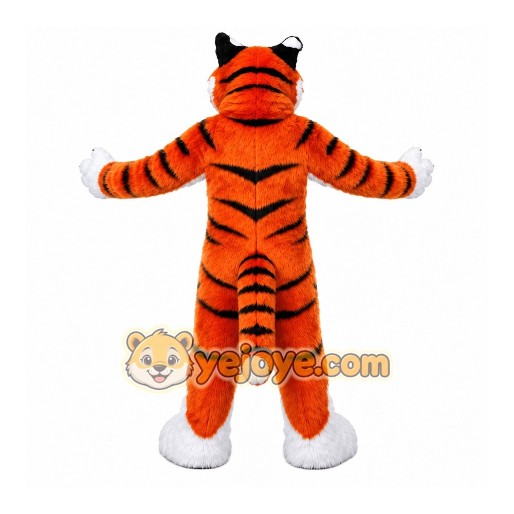 Orange Tiger Mascot Costume with Custom Logo Orange Tiger Mascot Costume with Custom Logo