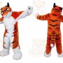 Orange Tiger Mascot Costume with Custom Logo