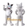 Gray Cat Mascot Costume with Custom Logo Gray Cat Mascot Costume with Custom Logo