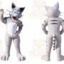 Gray Cat Mascot Costume with Custom Logo