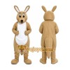 Tan Kangaroo Mascot Costume with Custom Logo