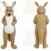 Tan Kangaroo Mascot Costume with Custom Logo