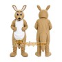 Tan Kangaroo Mascot Costume with Custom Logo