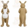 Tan Kangaroo Mascot Costume with Custom Logo