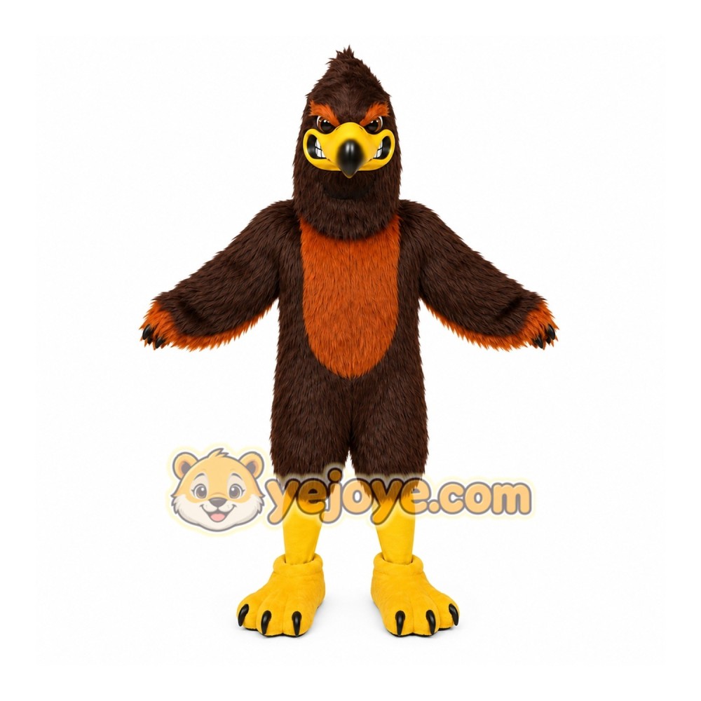 Brown Bird Mascot Costume with Custom Logo
