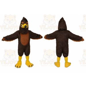 Brown Bird Mascot Costume with Custom Logo