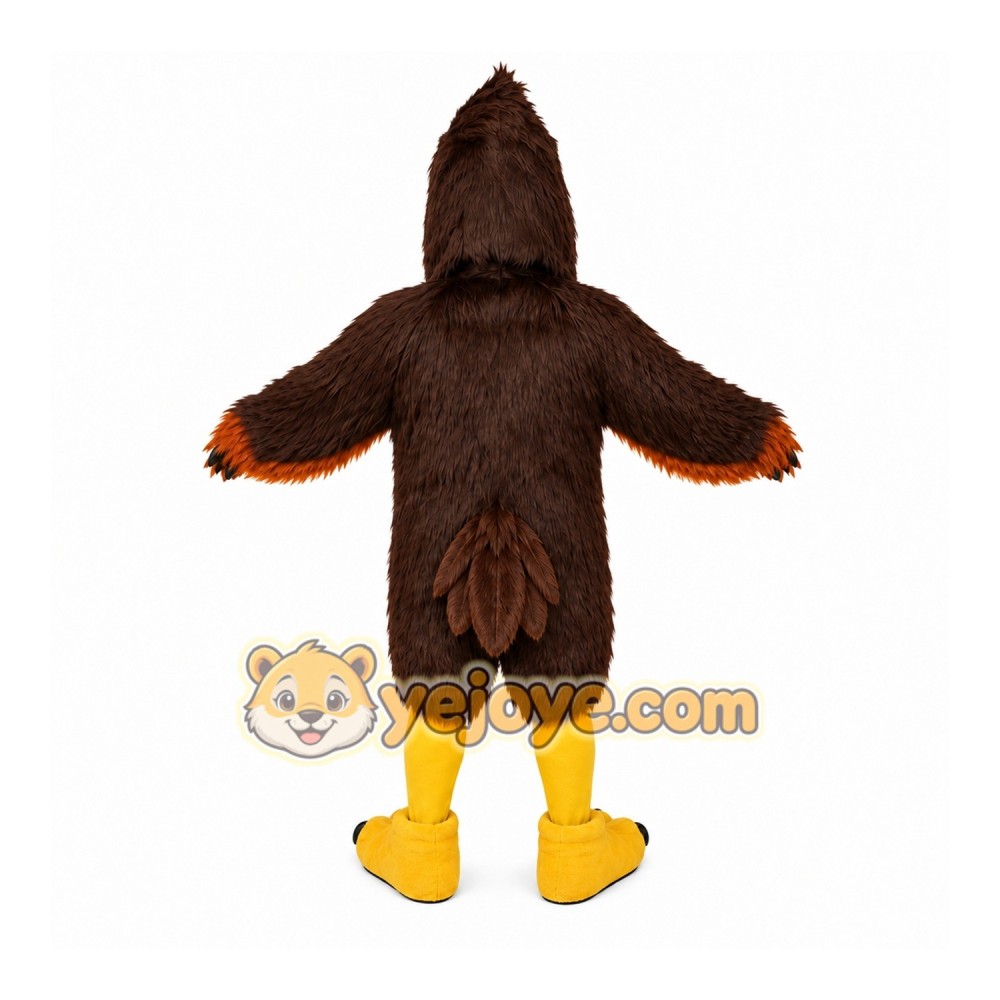 Brown Bird Mascot Costume with Custom Logo