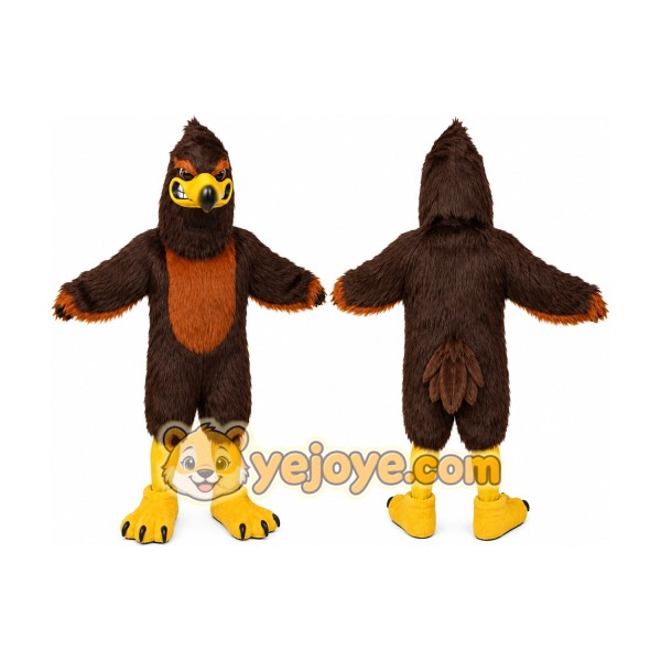 Brown Bird Mascot Costume with Custom Logo