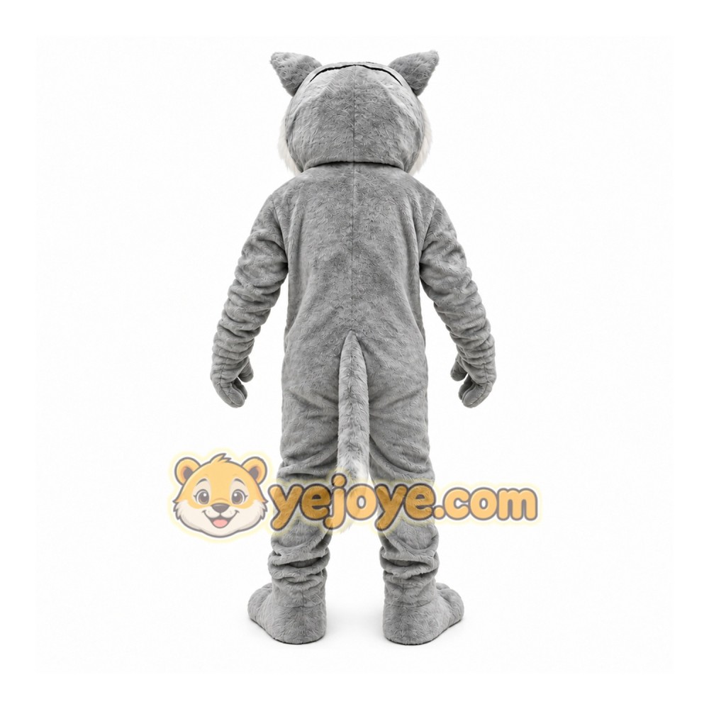 Gray Tiger Mascot Costume with Custom Logo Gray Tiger Mascot Costume with Custom Logo
