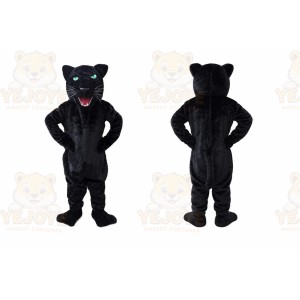 Black Panther Mascot Costume with Custom Logo