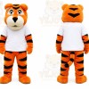 Orange Tiger Mascot Costume with Custom Logo