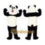 Black Panda Mascot Costume with Custom Logo