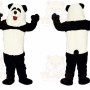Black Panda Mascot Costume with Custom Logo