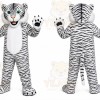 White Tiger Mascot Costume with Custom Logo