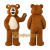 Brown Bear Mascot Costume with Custom Logo