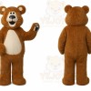 Brown Bear Mascot Costume with Custom Logo