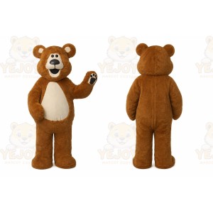 Brown Bear Mascot Costume with Custom Logo