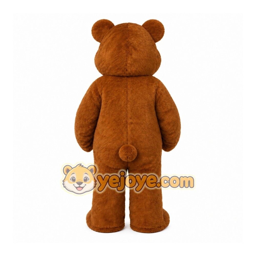 Brown Bear Mascot Costume with Custom Logo