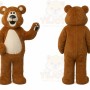 Brown Bear Mascot Costume with Custom Logo