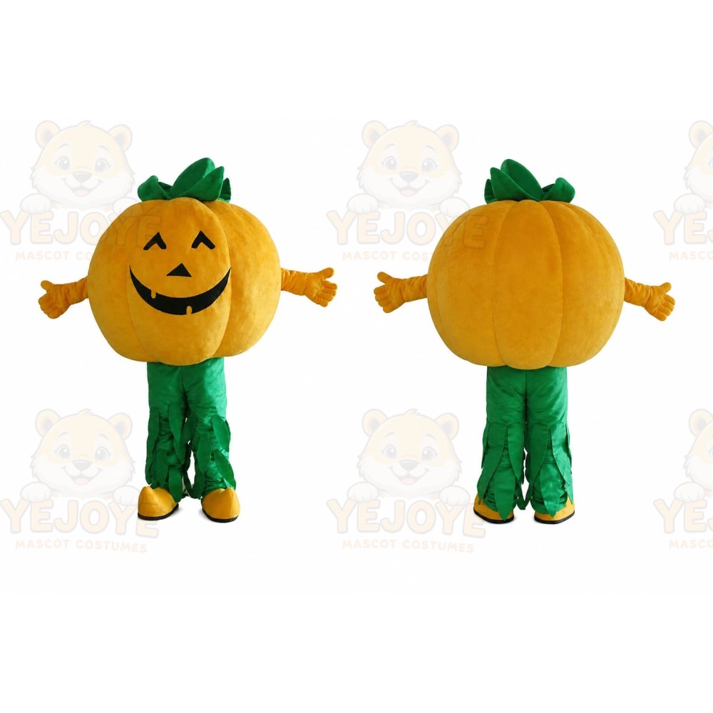 Orange Pumpkin Mascot Costume with Custom Logo