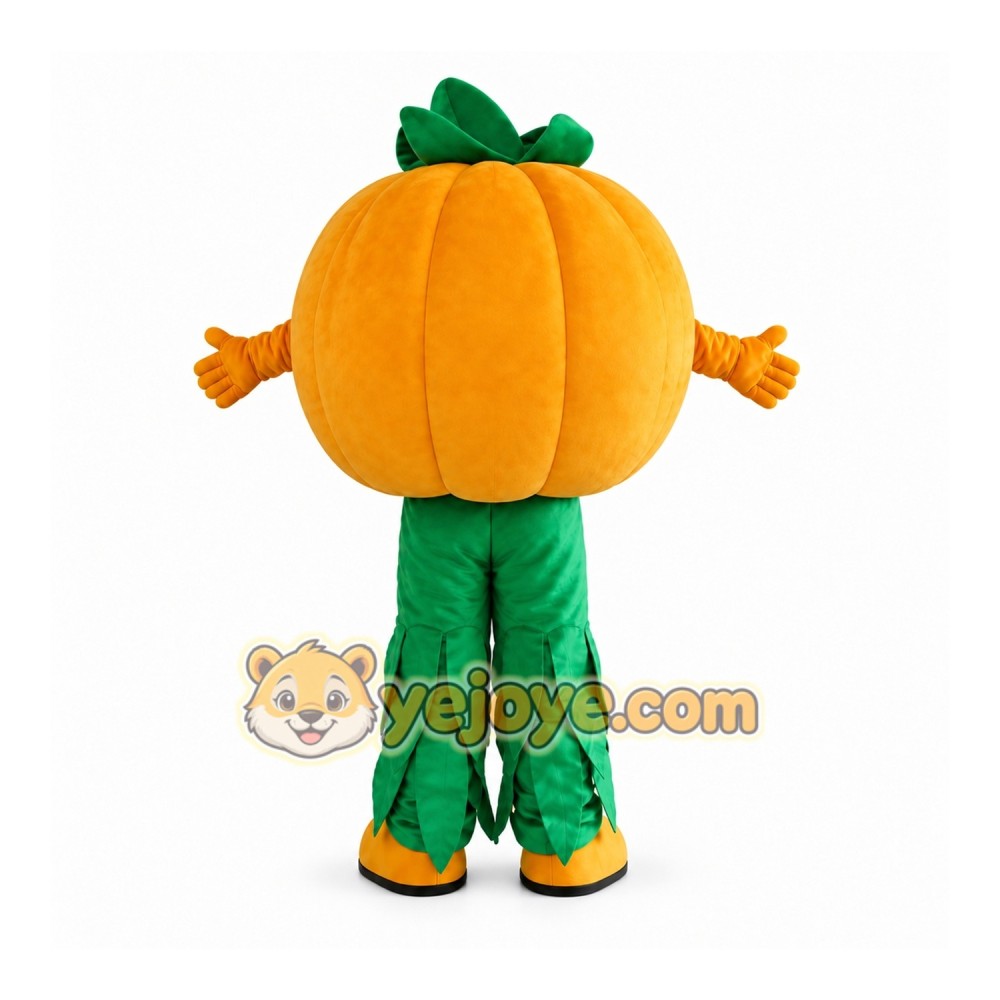 Orange Pumpkin Mascot Costume with Custom Logo