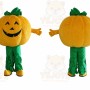Orange Pumpkin Mascot Costume with Custom Logo